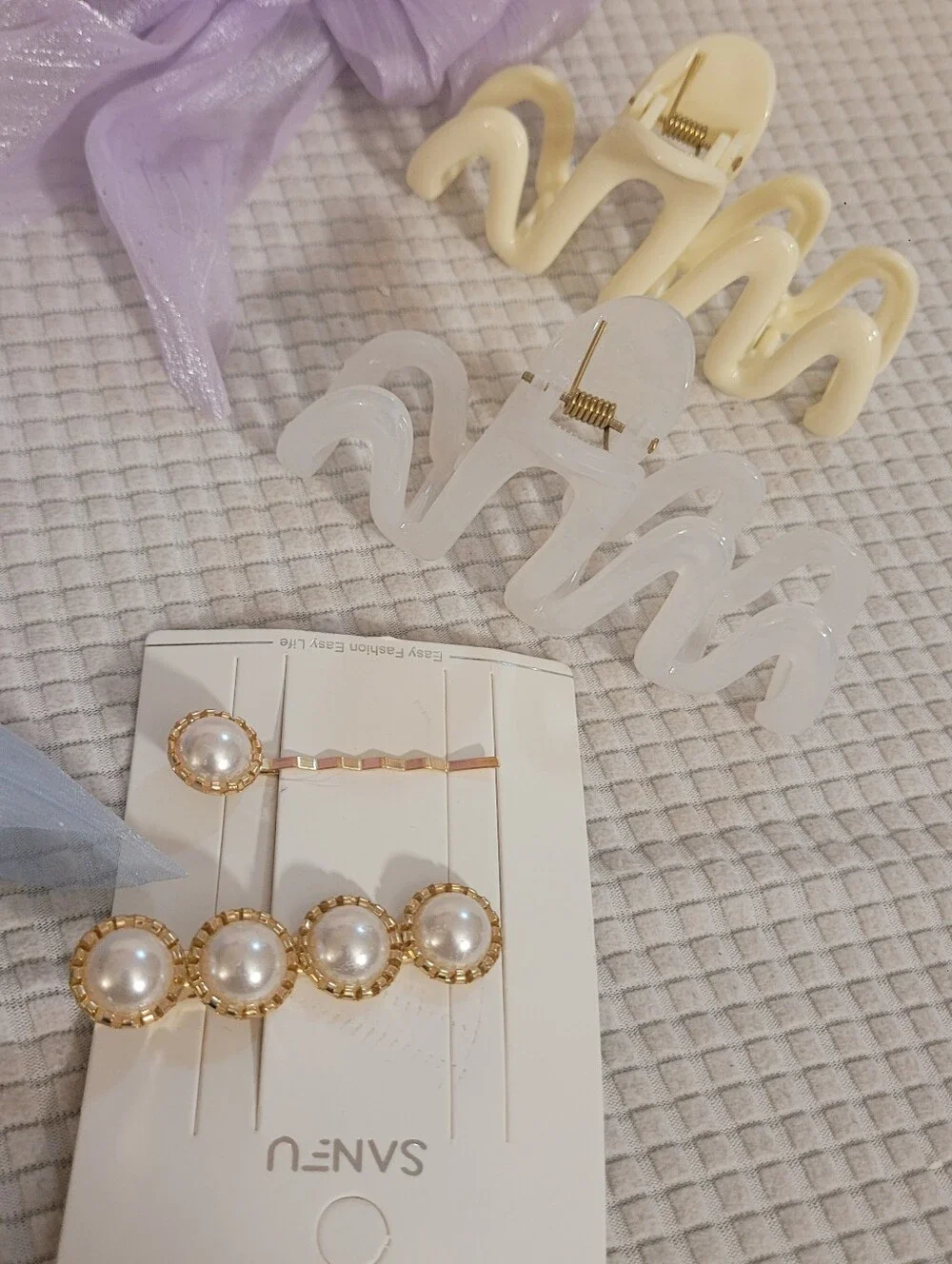 Kids Shimmery Bow Hair Clips - Pink, Lavender, Blue
